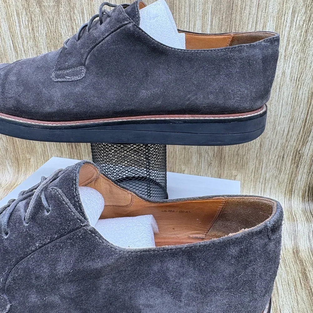 Vince Grey Suede Leather Lace Up Dress Shoes Men’s Size 11 - Picture 8 of 11